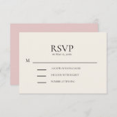 Blush roze crème Weddenschap RSVP (Voorkant / Achterkant)