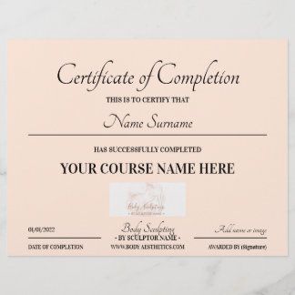 Blush roze cursus online certificaat van voltooiin