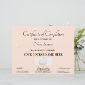 Blush roze cursus online certificaat van voltooiin (Staand voorkant)