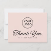 Blush roze custom logo social media dank u kaart (Voorkant)