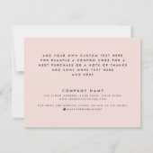 Blush roze custom logo social media dank u kaart (Achterkant)
