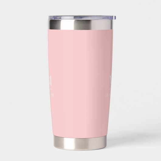 Blush roze custom monogram initialen naam geïsoleerde drinkbeker (Links)