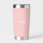 Blush roze custom monogram initialen naam geïsoleerde drinkbeker (Voorkant)
