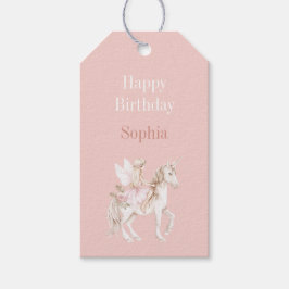 Blush Roze Cute Fairy Wings Jurk Eenhoorn Verjaard Cadeaulabel