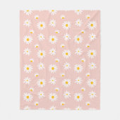 Blush Roze Daisy Bloemen Groovy Boho Patroon Fleece Deken (Voorkant)