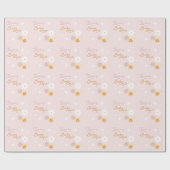 Blush Roze Daisy Groovy Baby Wrapping Paper Cadeaupapier (Vlak)