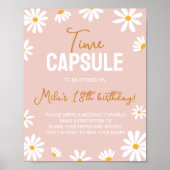 Blush Roze Daisy Verjaardag Tijd Capsule Poster (Voorkant)