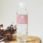 Blush Roze Daisy Verjaardag Water Fles Label Waterfles Etiket
