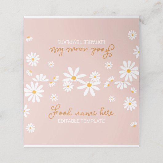 Blush Roze Daisy Verjaardagsfeestje Plaats Kaart Plaatskaartje (Buitenkant ongevouwen)