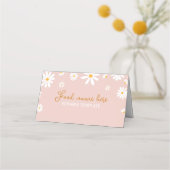 Blush Roze Daisy Verjaardagsfeestje Plaats Kaart Plaatskaartje (Achterkant)