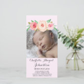 Blush Roze Dank u Baby shower Bedankkaart (Staand voorkant)