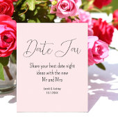 Blush roze date jar Wedding Shower Poster