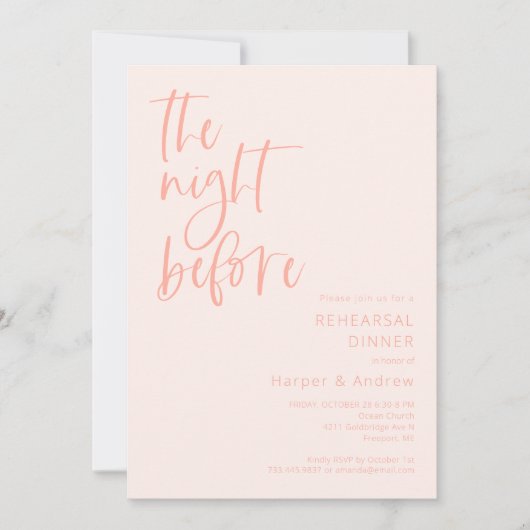 Blush Roze de nacht voor het repetitief eten Kaart (Voorkant)