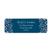 Blush Roze Delicate Bloem Bruiloft Saffier Etiket (Voorkant)