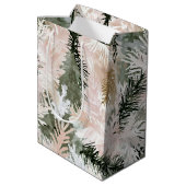 Blush roze dennen groene kerstbomen medium cadeauzakje (Achterkant Gekanteld)