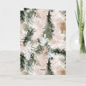 Blush roze dennen groene kerstboom takken kaart (Achterkant)