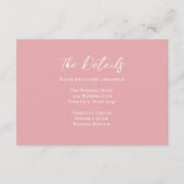 Blush roze details Bloemen bruiloft Informatiekaartje (Voorkant)