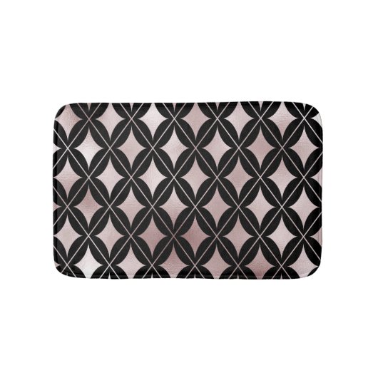 Blush roze diamanten op zwart badmat (Voorkant)