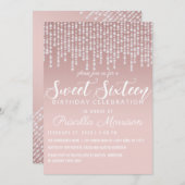 Blush roze diamantverlichting gezoet 16 kaart (Voorkant / Achterkant)