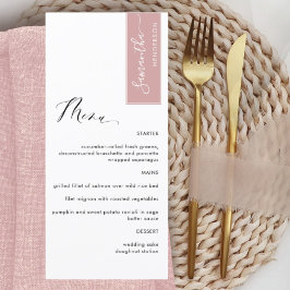 Blush roze die is gepersonaliseerd met gastnaam le menu