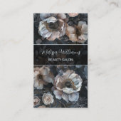 Blush roze donkere bloemen visitekaartje (Voorkant)