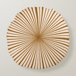 Blush roze, donkere chocolade, bruin stripe patroo rond kussen