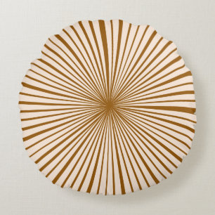 Blush roze, donkere chocolade, bruin stripe patroo rond kussen