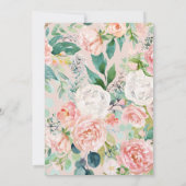 Blush Roze, Donkergroen & Goud Baby shower Kaart (Achterkant)