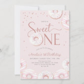 Blush Roze Donuts Sweet Een 1e Verjaardag Kaart (Voorkant)