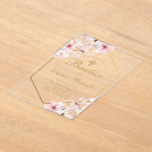 Blush roze doop meisje acryl uitnodigingen (Laagn)