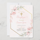 Blush roze doop meisje kaart (Voorkant)