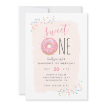 Blush | Roze Doughnut Sprinkle Sweet 1ste verjaard