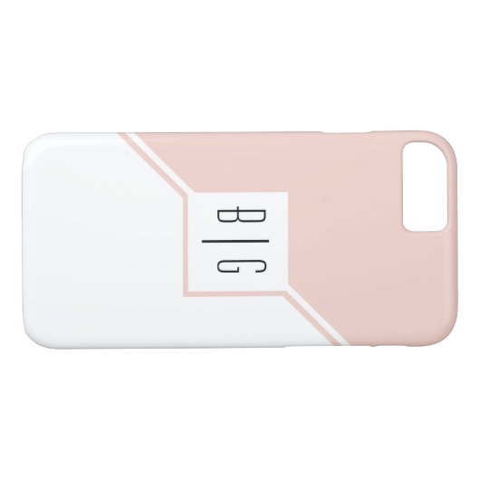 Blush roze driehoeken, monogram modern geometrisch Case-Mate iPhone case (Achterkant (Horizontaal))