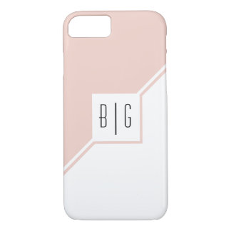 Blush roze driehoeken, monogram modern geometrisch 	iPhone 8/7 hoesje