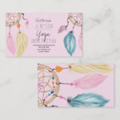 Blush roze droamcatcher vethers yoga instructeur visitekaartje (Voorkant / Achterkant)