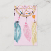 Blush roze droamcatcher vethers yoga instructeur visitekaartje (Achterkant)