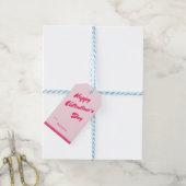 Blush Roze Dubbelzijdige Valentijnsdag Gift Label Cadeaulabel (Met Touw)