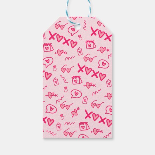 Blush Roze Dubbelzijdige Valentijnsdag Gift Label Cadeaulabel (Achterkant)