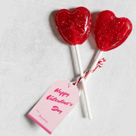 Blush Roze Dubbelzijdige Valentijnsdag Gift Label Cadeaulabel