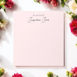 Blush roze, dunne, mooie laptop notitieblok<br><div class="desc">Blush Roze Blocnote met Elegant Handgeschreven tekst voor leraar,  haar stylist make-up kunstenaar,  Beauty editor writer,  manicure pedicure technici,  salon en spa,  blogger influencer of gewoon iedereen die van roze notebooks houdt. Meer producten met dit ontwerp staan in het collectie hieronder</div>