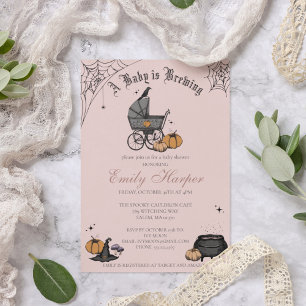 Blush Roze Een Baby Brouwt Baby Shower Kaart