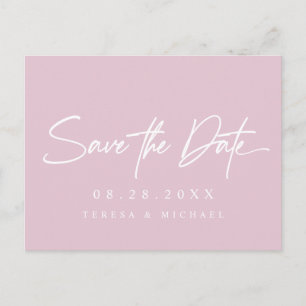 Blush roze Eenvoudig Custom Verloving Bruiloft Briefkaart