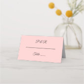 Blush Roze Eenvoudig Gestileerde Script Bruiloft Plaatskaartje (Voorkant)