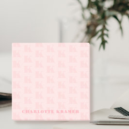 Blush Roze Eenvoudig Modern Monogram Initiaal Lett Post-it® Notes