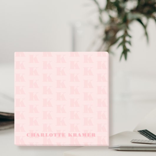 Blush Roze Eenvoudig Modern Monogram Initiaal Lett Post-it® Notes
