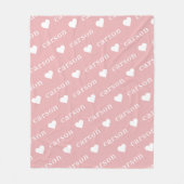 Blush roze Eenvoudige, aangepaste herhalingsnaam Fleece Deken (Voorkant)