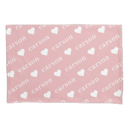 Blush roze Eenvoudige, aangepaste herhalingsnaam Kussensloop