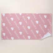 Blush roze Eenvoudige, aangepaste herhalingsnaam Strandlaken (Voorkant)