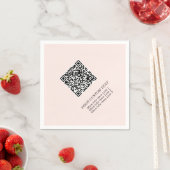 Blush Roze Eenvoudige Business QR Code Promotie Servet (Insitu)