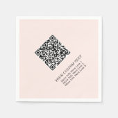 Blush Roze Eenvoudige Business QR Code Promotie Servet (Voorkant)